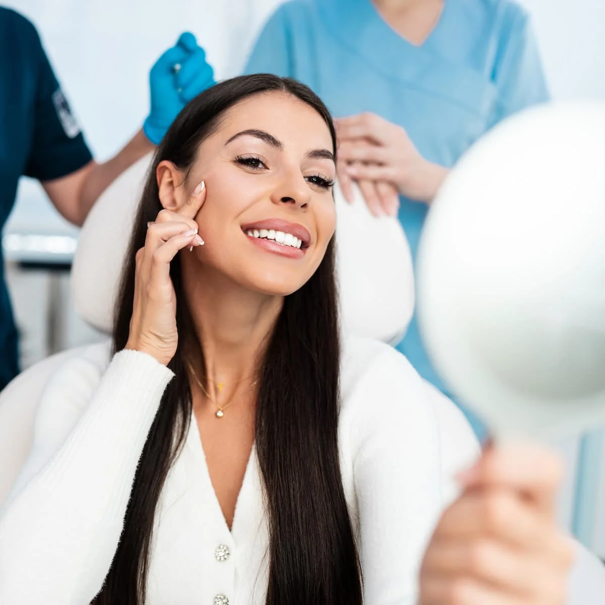 woman observing treatment